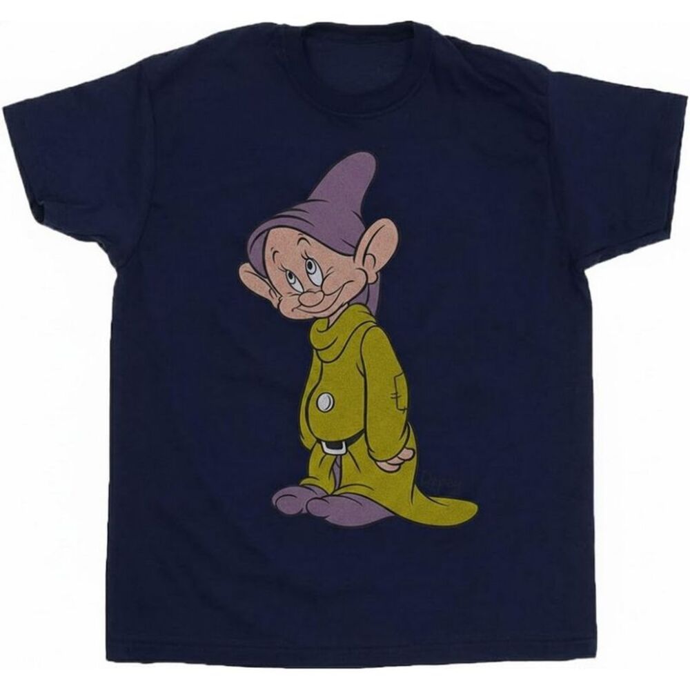 Disney Classics Mens Dopey Cotton T-Shirt / Navy Blue